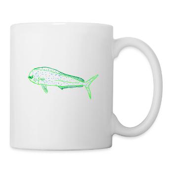 Golden mackerel green on T-shirt - Mug - white - Right