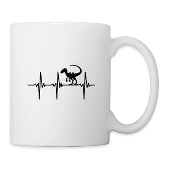 Heartbeat Dino Velociraptor Dinosaure - Mug blanc - blanc - Droite