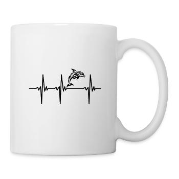 Heartbeat for jumping tribal dolphins - Mug - white - Right
