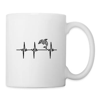 Herzschlag für Delfine - Tasse - Weiß - Rechts