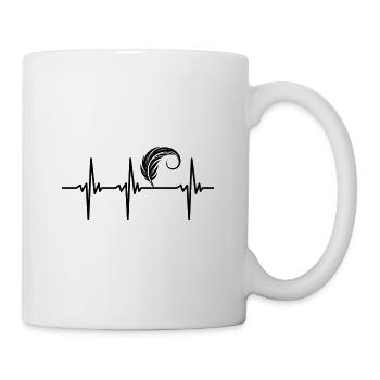 Herzschlag für Elegante alte Vogel Federn - Tasse - Weiß - Rechts