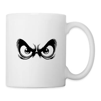 Angry eyes with fixed gaze - Mug - white - Right