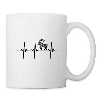 Battement de cœur pour le style de tatouage des Capricornes - Mug blanc - blanc - Droite