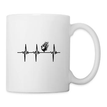 Heartbeat for Golf Ball on Fire Flames Tee - Mug - white - Right