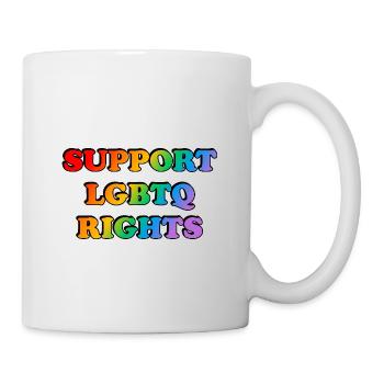 Support LGBT Rights Rainbow Flag - Mug - white - Right
