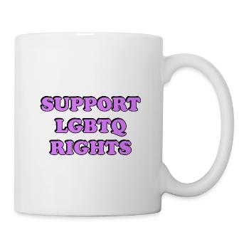 Soutenez les droits LGBT - Mug blanc - blanc - Droite
