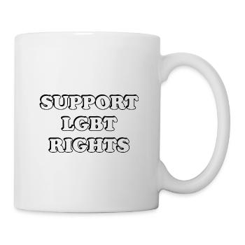 Soutenez les droits LGBT - Mug blanc - blanc - Droite