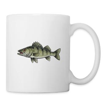 Zander Raubfisch Angeln - Tasse - Weiß - Rechts