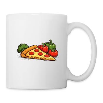 Pizza is my vegetable -Fun fast food design - Mug - white - Right