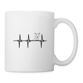 Herzschlag für geometrischen Fuchs - Tasse - Weiß - Rechts