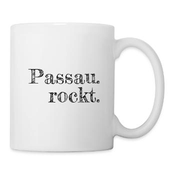 Passau rockt - Textdesign mit Stadtnamen - Tasse - Weiß - Rechts