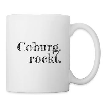 Coburg rockt - Textdesign mit Stadtnamen - Tasse - Weiß - Rechts