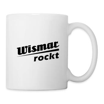 Wismar rockt - Textdesign mit Stadtnamen - Tasse - Weiß - Rechts