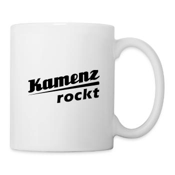Kamenz rockt - Textdesign mit Stadtnamen - Tasse - Weiß - Rechts