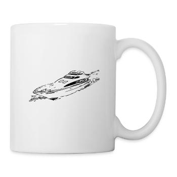 Außergewöhnliches elegantes schnelles Sportboot - Tasse - Weiß - Rechts
