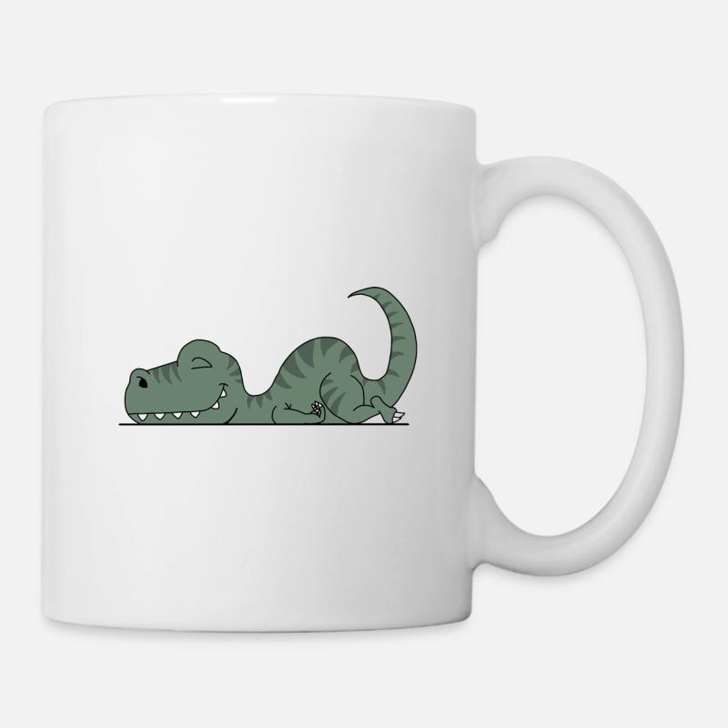 Müder Dinosaurier - Tasse - Weiß