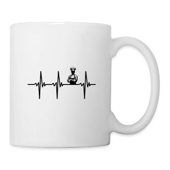 Heartbeat for the profession of cook and baker - Mug - white - Right