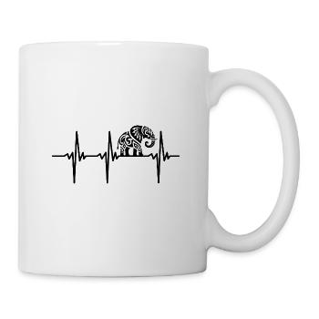 Herzschlag für Tribal Elefanten Tattoo - Tasse - Weiß - Rechts