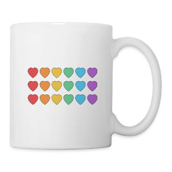 Rainbow Hearts LGBT Pride - Mug blanc - blanc - Droite