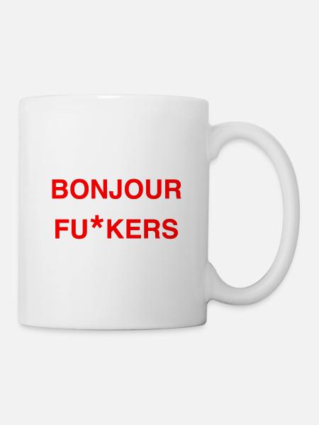 Bonjour Rebel Typo Graphic - Tasse - Weiß