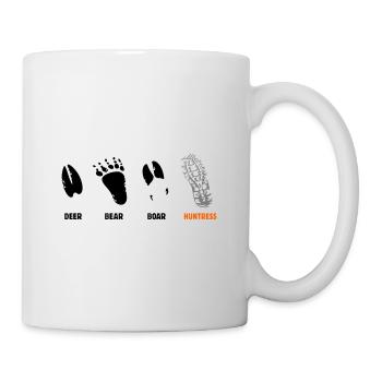 Deer, bear, wild boar, huntress, foot seal - Mug - white - Right