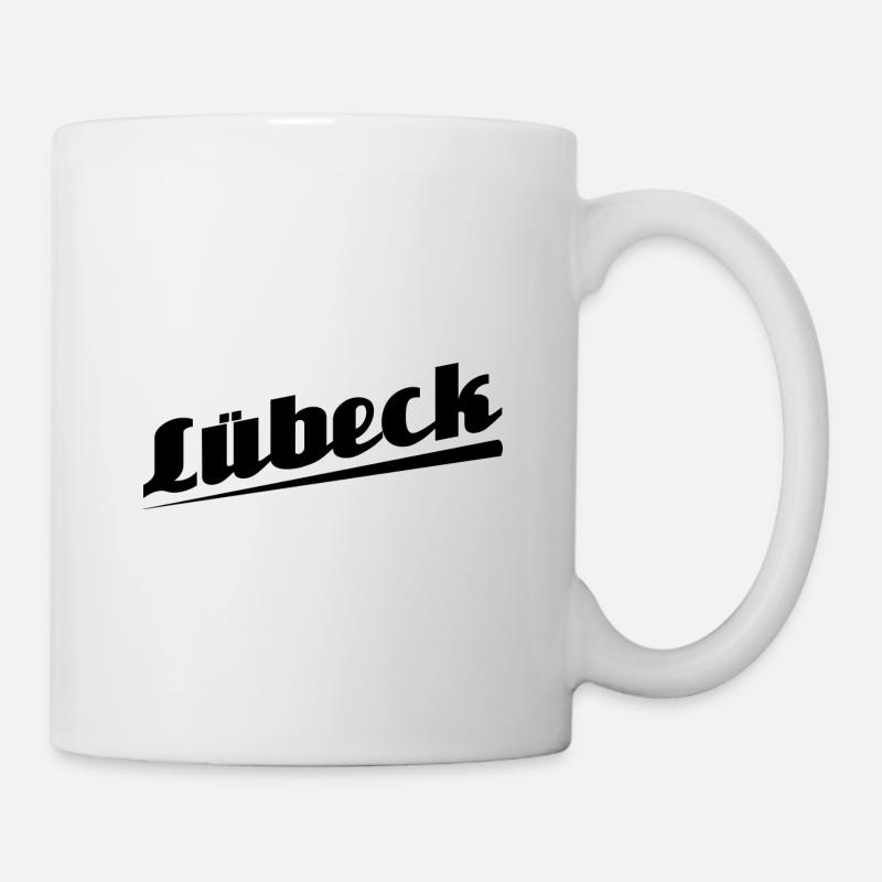 Lübeck - Textdesign mit Stadtnamen - Tasse - Weiß
