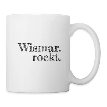 Wismar rockt - Textdesign mit Stadtnamen - Tasse - Weiß - Rechts