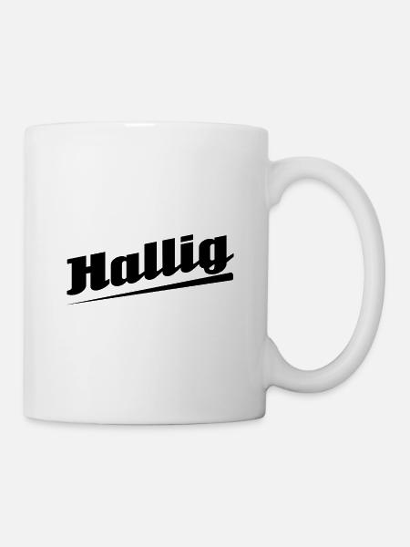 Hallig - Textdesign mit Stadtnamen - Tasse - Weiß