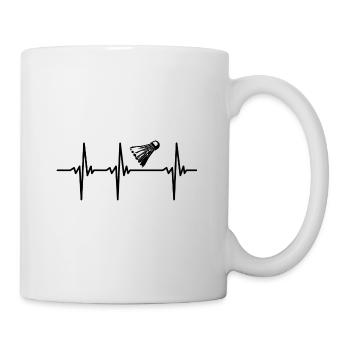 Battement de cœur pour les joueurs de badminton - Mug blanc - blanc - Droite