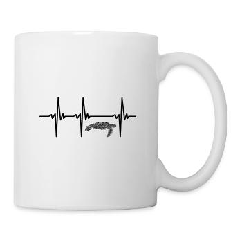 Battement de cœur pour les tortues plongeuses - Mug blanc - blanc - Droite