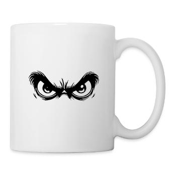Grimmige Augen mit starrem Blick - Tasse - Weiß - Rechts