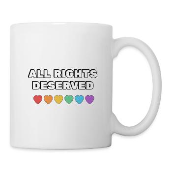 ALL RIGHTS DESERVED Rainbow Hearts - Mug - white - Right