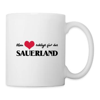 mein Herz schlägt für das Sauerland - Tasse - Weiß - Rechts
