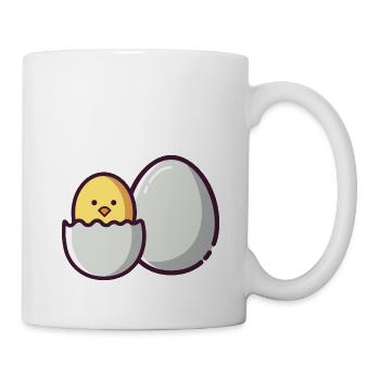 mignon poussin de Pâques éclos dans le passé - Mug blanc - blanc - Droite