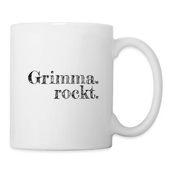 Grimma rockt - Textdesign mit Stadtnamen - Tasse - Weiß - Rechts