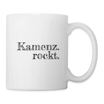 Kamenz rockt - Textdesign mit Stadtnamen - Tasse - Weiß - Rechts