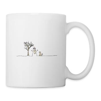 Snow Snowman Dog Stick Throwing Sticks - Mug - white - Right