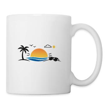 Sonnenuntergang über dem Palmenstrand - Tasse - Weiß - Rechts