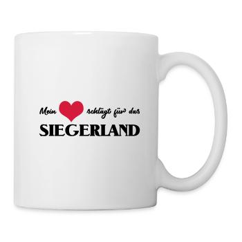 mein Herz schlägt für das Siegerland Siegen - Tasse - Weiß - Rechts