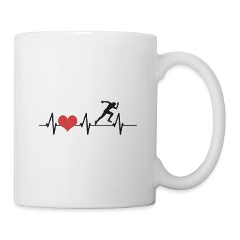 Running Jogging Sports Heartbeat Gift - Mug - white - Right