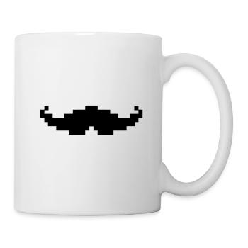 moustache pixel geek - Mug - white - Right