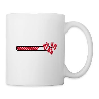 Triplet woman charges pregnancy baby pregnant - Mug - white - Right