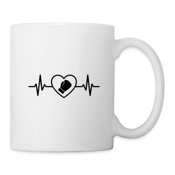 Boxen Herz im Ring - Tasse - Weiß - Rechts