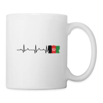 I love Afghanistan heartbeat - Mug - white - Right