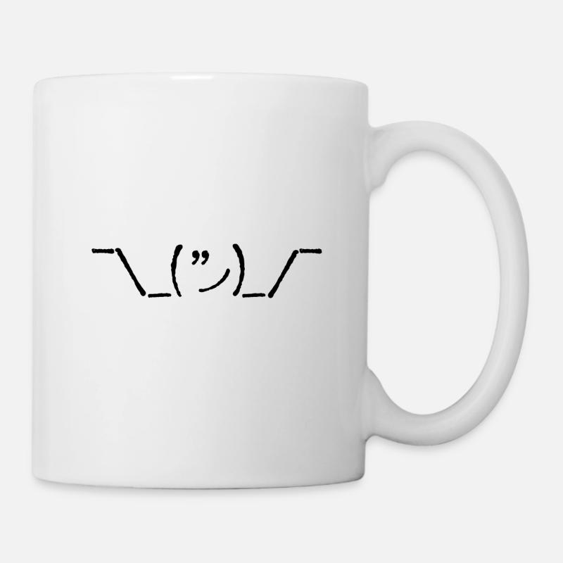 Tech Shrug: ASCII-Kunst für IT-Zauberer - Tasse - Weiß