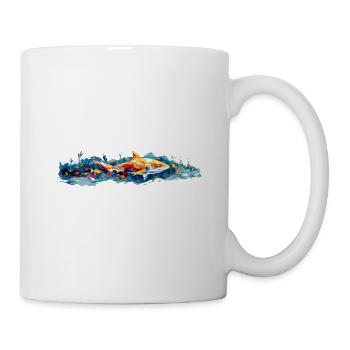 Requin et poisson - Mug blanc - blanc - Droite