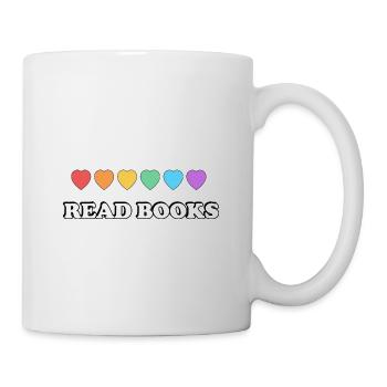 Lire des livres Rainbow Hearts Mois de la fierté LGBTQ - Mug blanc - blanc - Droite