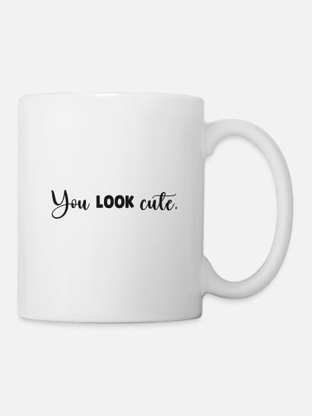 Tu es mignon en écriture typographique - Mug blanc - blanc
