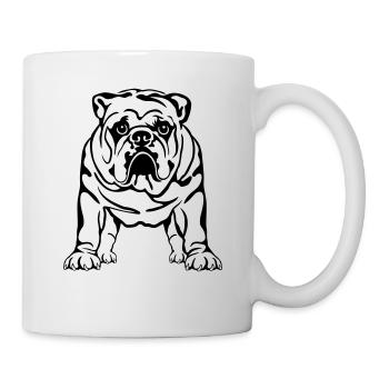 Englische Bulldogge extra für helle Untergründe - Tasse - Weiß - Rechts