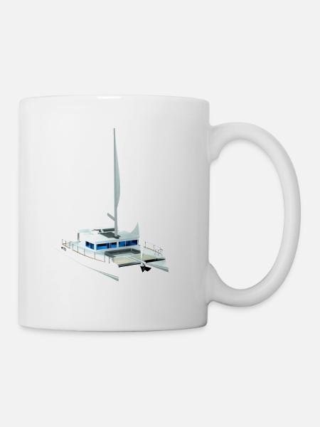 Katamaran 3D - Tasse - Weiß